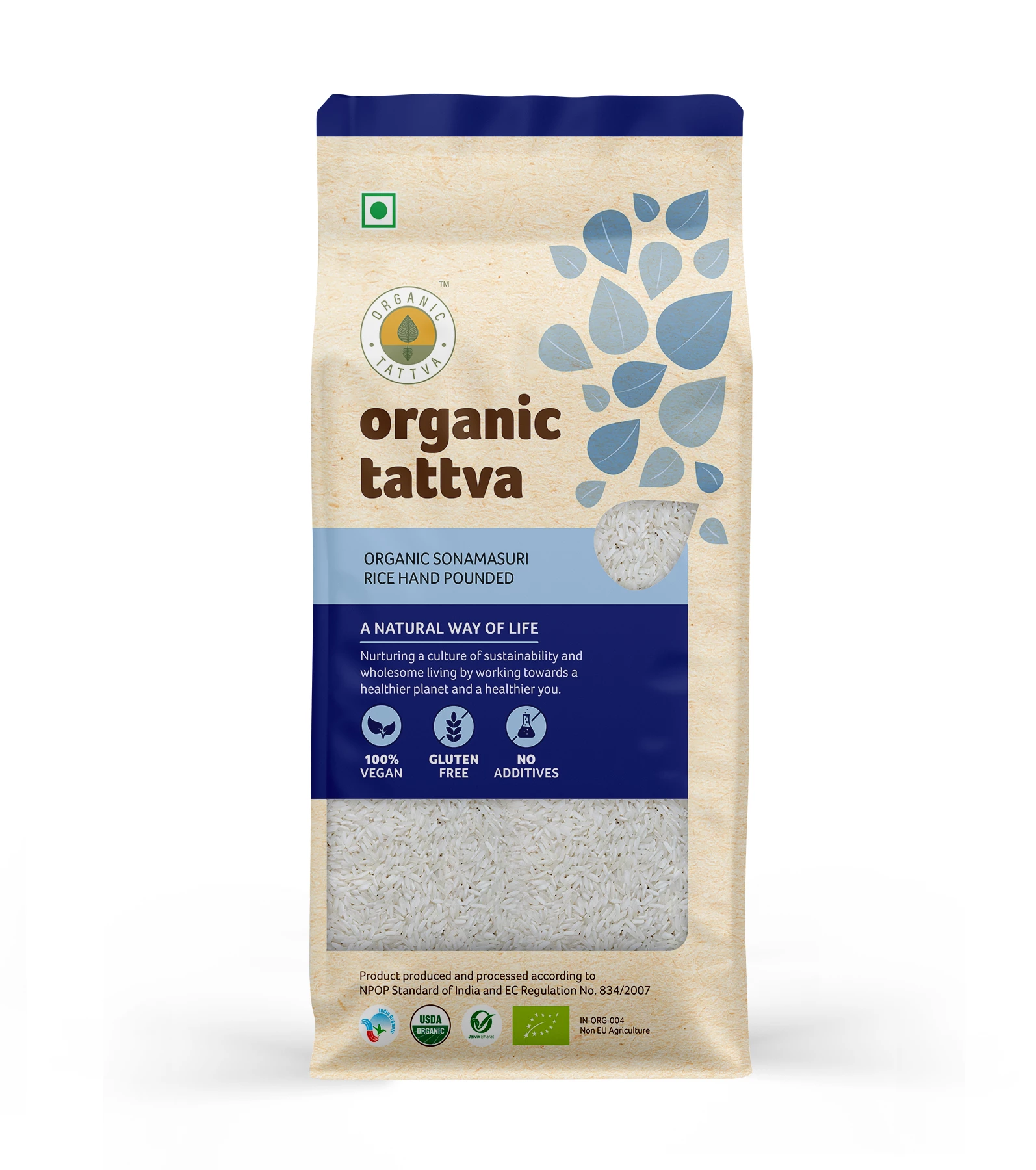 Organic Tattva Organic Sonamasuri Rice Hand Pounded, 1 Kg-1.webp